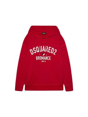 Bluza z kapturem oversize Dsquared2 czerwona