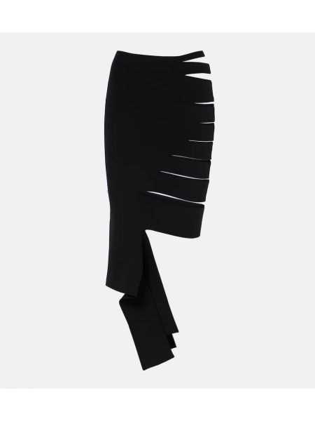 Asymmetrisk midi nederdel Mugler sort