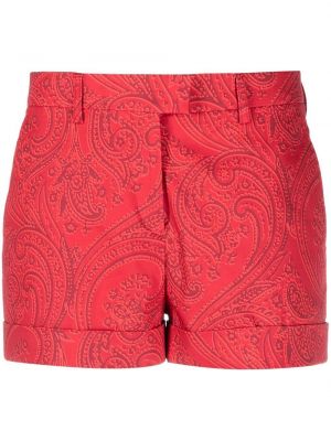 Paisley-muster mustriline lühikesed püksid Etro punane