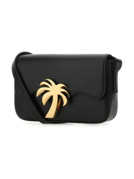 Bolsa de hombro de cuero Palm Angels negro