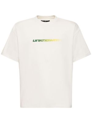 Camiseta de algodón con estampado Unknown blanco