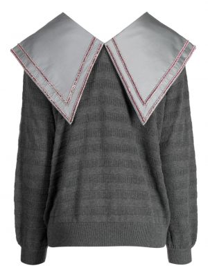 Sweatshirt mit kristallen Izaak Azanei grau
