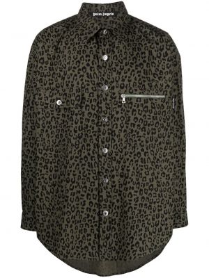 Bavlnená košeľa s potlačou s leopardím vzorom Palm Angels
