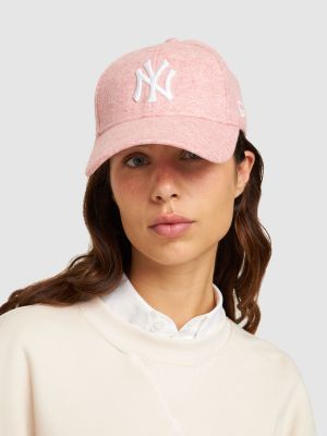 Veltinio kepurė su snapeliu New Era rožinė