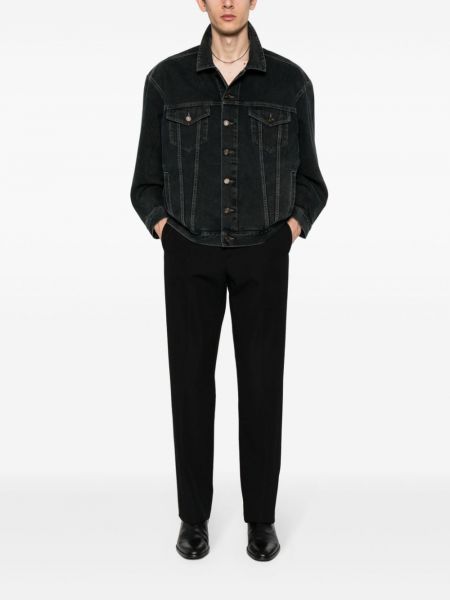 Distressed jeansjacke Saint Laurent schwarz