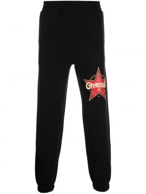 Pantaloni sport slim fit cu imagine Givenchy negru