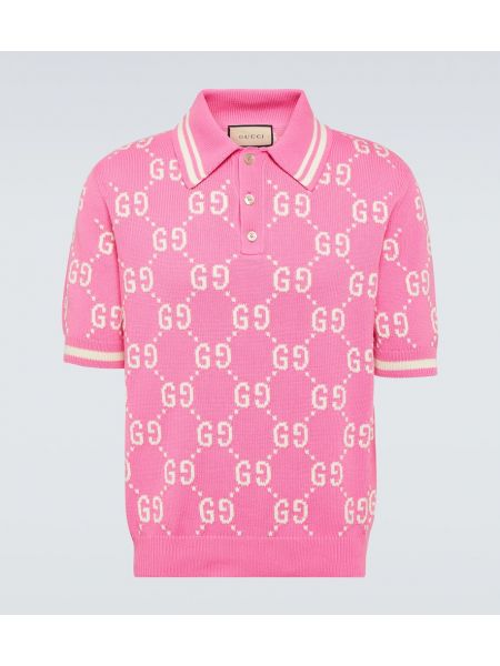 Pamučna polo majica Gucci ružičasta