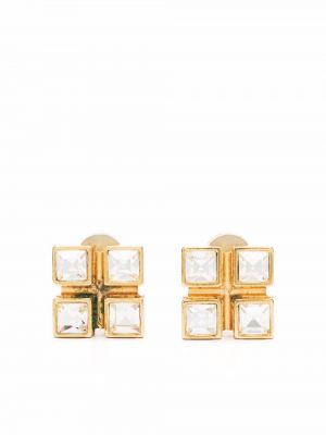 Kolczyki z kryształkami Yves Saint Laurent Pre-owned złote