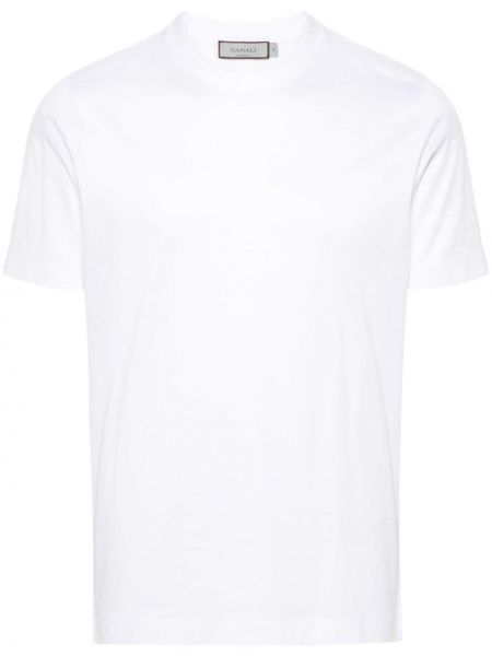 Памучна тениска Canali бяло
