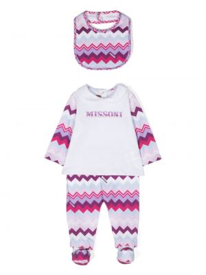 Printti stretch housut tytöille Missoni Kids valkoinen