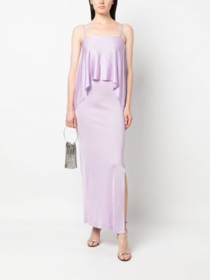 Satynowa sukienka koktajlowa Tom Ford fioletowa