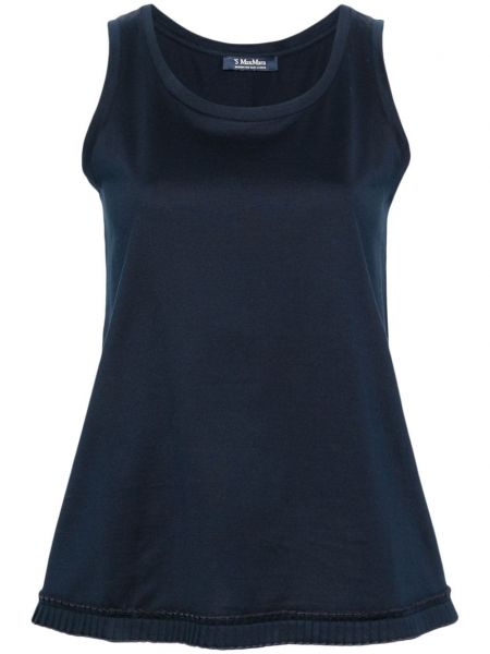 Top bawełniany S Max Mara niebieski