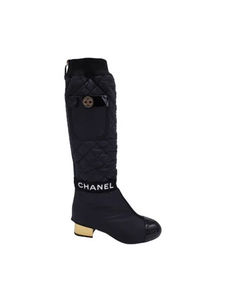 Nylonowe botki Chanel Vintage czarne