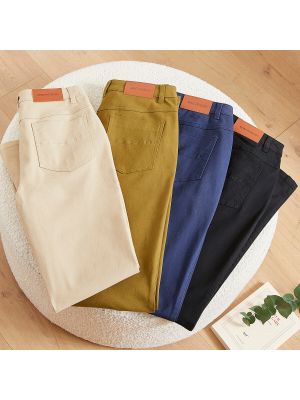 Pantalones rectos de algodón con bolsillos Anne Weyburn