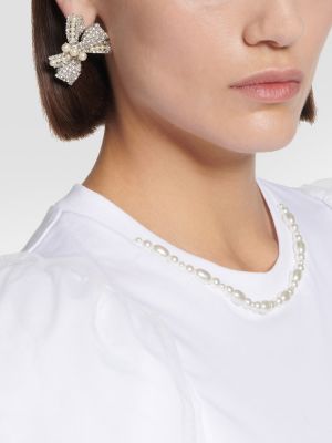 Krištáľové náušnice s perlami Jennifer Behr