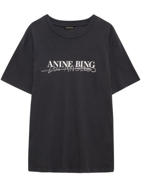 Medvilninis marškinėliai Anine Bing juoda