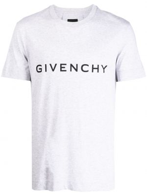 Rövid ujjú pamut nyomott mintás póló Givenchy - szürke