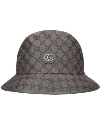 Памучна шапка Gucci сиво