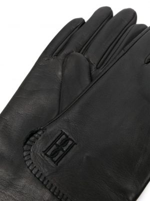 Kožené rukavice s výšivkou By Malene Birger černé