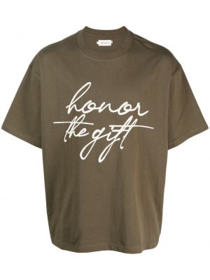 Bavlnené tričko s potlačou Honor The Gift zelená