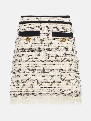 Minigonna con frange in tweed Giambattista Valli bianco