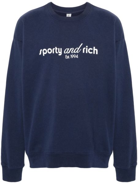 Sweatshirt aus baumwoll Sporty & Rich blau