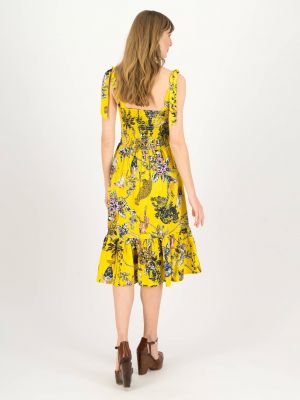 Kvetinové kvetinové šaty Blutsgeschwister žltá