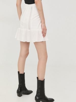 Bavlněné mini sukně The Kooples bílé