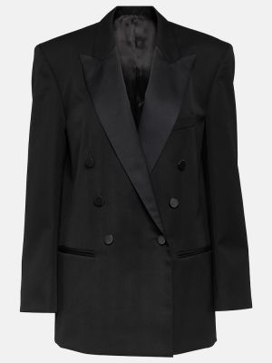 Vuneni satenski odijelo Isabel Marant crna