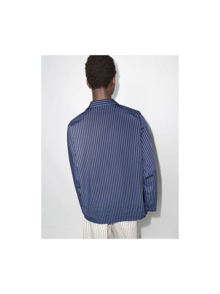 Camisa de algodón a rayas Tekla azul
