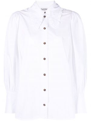 Риза Ganni бяло