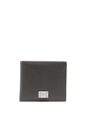 Kožená peňaženka Dolce & Gabbana sivá