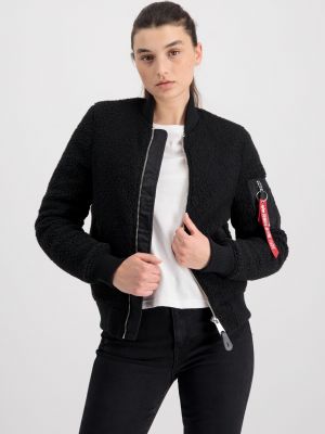 Giacca bomber di pile Alpha Industries nero