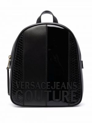 Mochila de cuero Versace Jeans Couture negro