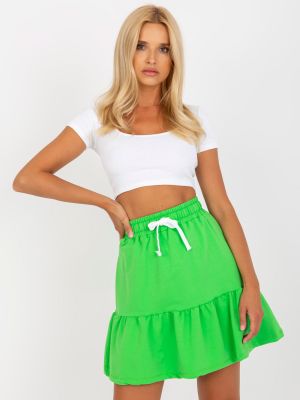 Mini sijonas Fashionhunters žalia