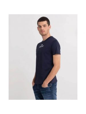 Camisa de algodón Replay azul