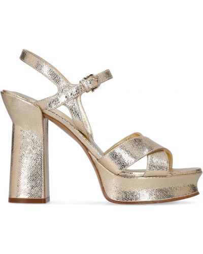 Kožené sandále Ferragamo zlatá