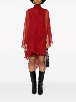Skaidrus suknele kokteiline Alberta Ferretti raudona