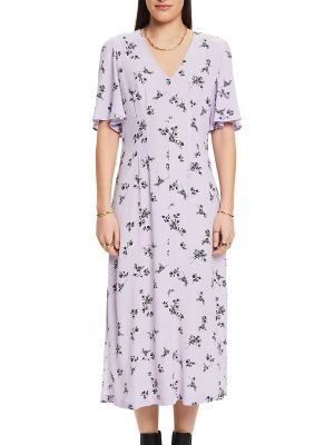 Vestido midi de viscosa de flores con estampado Esprit violeta