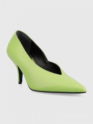 Зелені шкіряні туфлі Patrizia Pepe