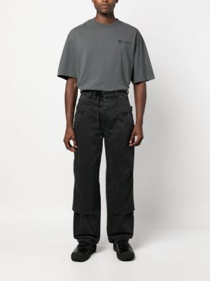 Bavlněné rovné kalhoty 032c šedé