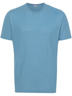 Bavlněné tričko Zanone modré