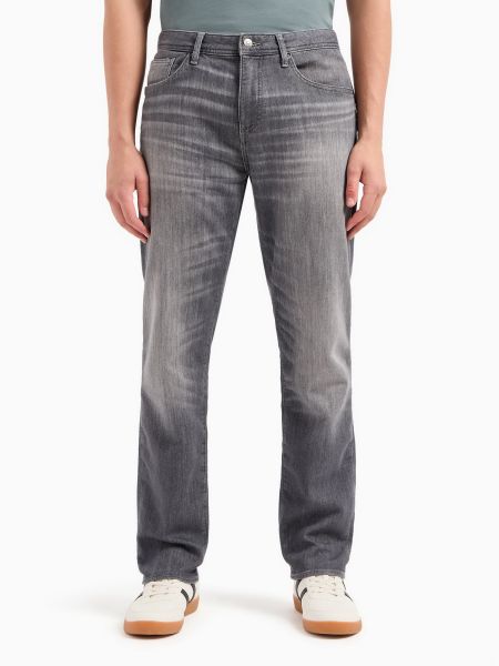 Бавовняні прямі джинси Armani Exchange сірі