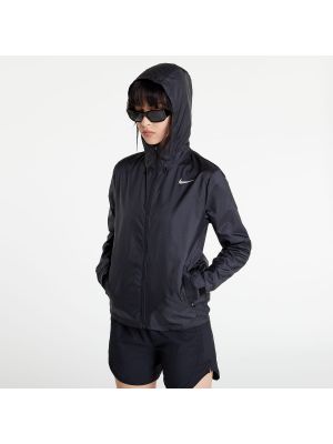 Větrovka z nylonu na zip s kapucí Nike - černá