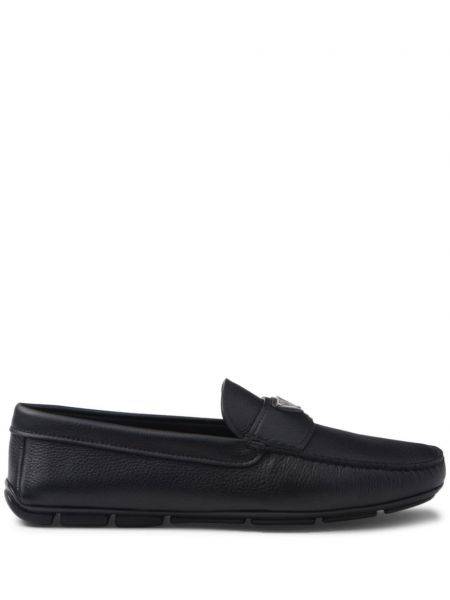 Δερμάτινα loafers Prada μαύρο