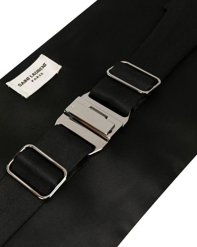 Cinturón plisado Saint Laurent negro