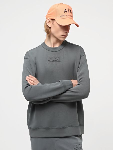 Свитшот из модала Armani Exchange серый