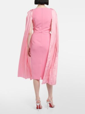 Vestido midi de raso de crepé Safiyaa rosa