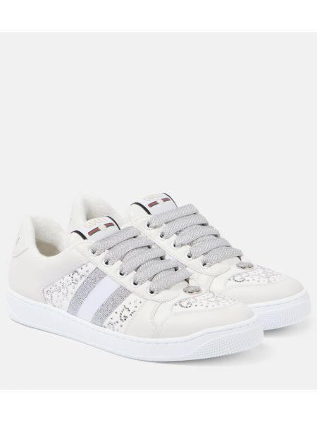 Læder sneakers Gucci Screener hvid