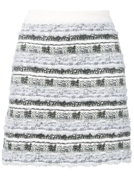 Kostkované bavlněné přiléhavé mini sukně Thom Browne - šedá